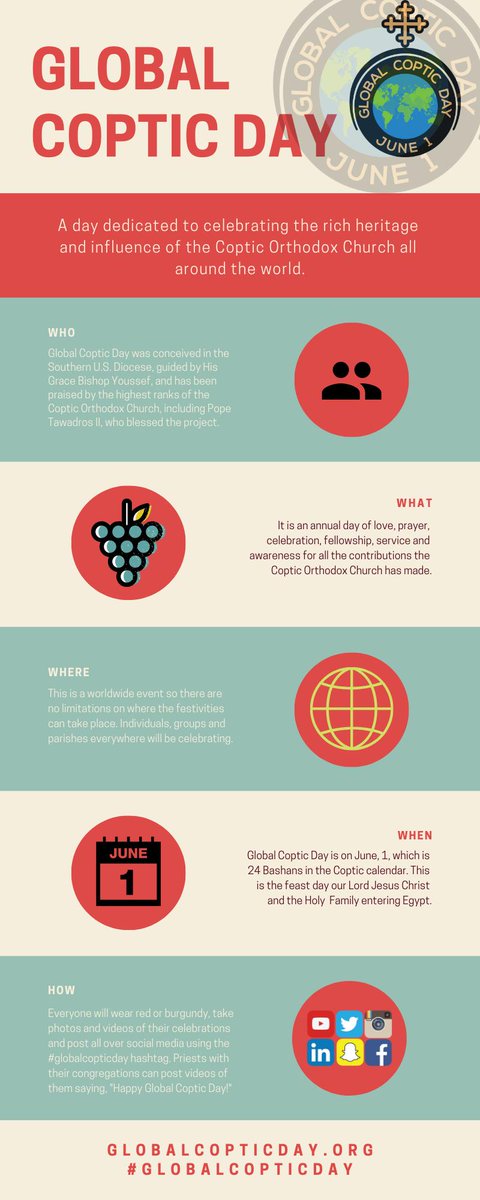 GlobalCopticDay's tweet image. Attention World!
We are exactly 3 months away from #GlobalCopticDay.
What's it all about? Check out the infographic below.
And... please... SHARE with everyone!
#globalcopticday