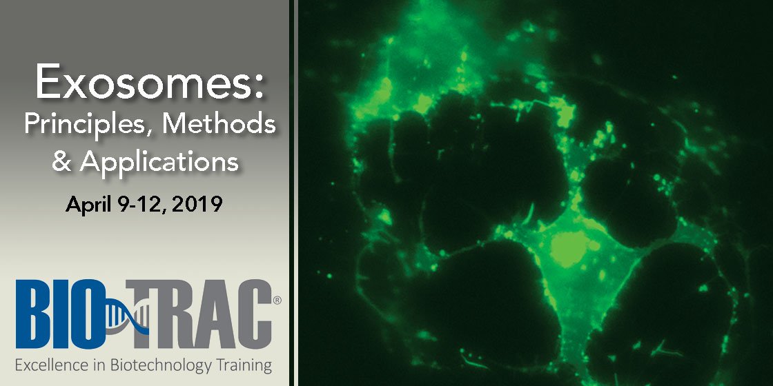 BioTrac's tweet photo. Sign up now for our workshop on #Exosomes : Principles, Methods and Applications on April 9-12, 2019 #Quantitation #Isolation https://t.co/cXXT4AERsL https://t.co/ccnA6syaG3
