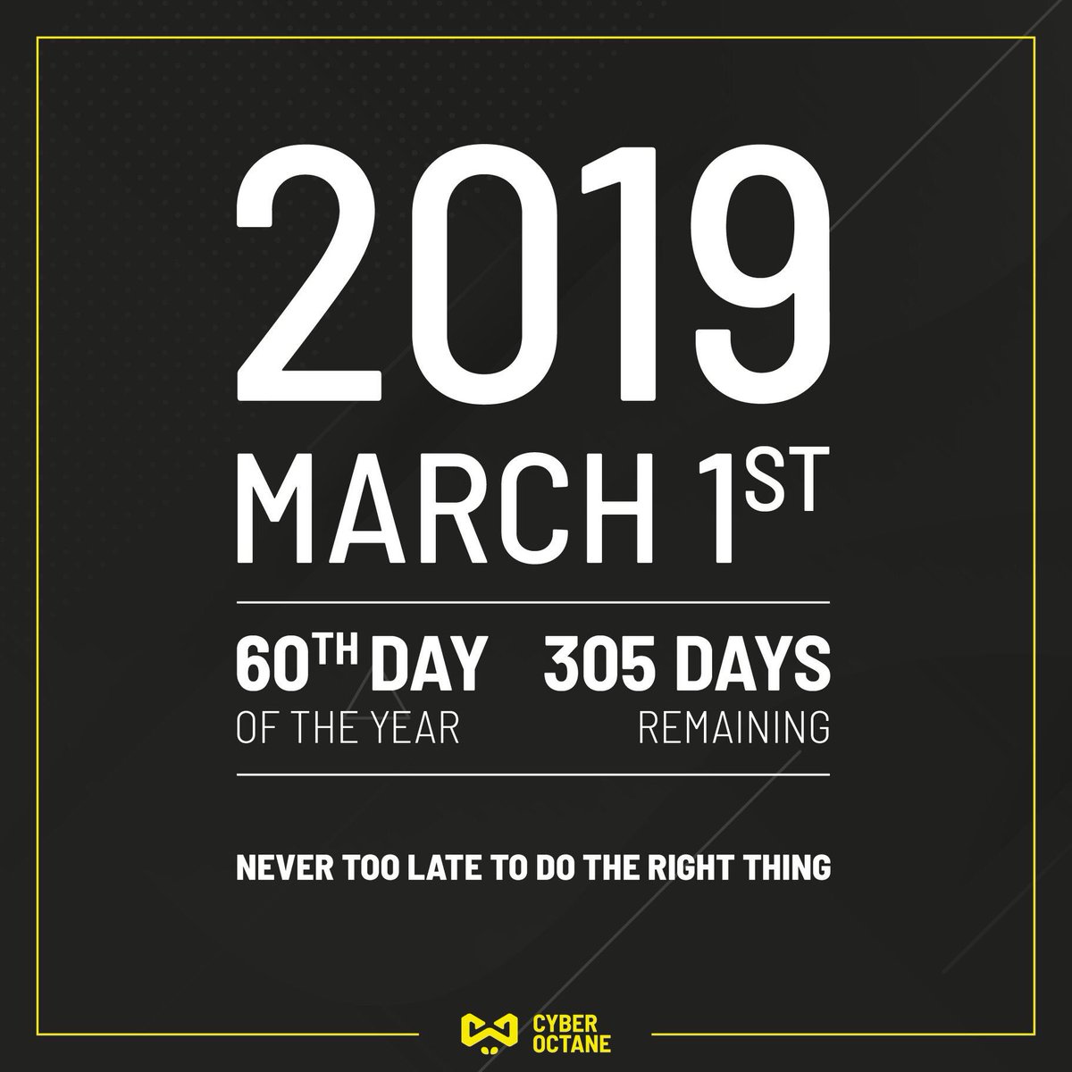 cyberoctaneHQ's tweet photo. Never too late to do the right thing. Just a reminder #digital #design #agency #DigitalDesignAgency #cyberoctane #design #designs #designers #designinspiration #designing #designideas #designstudio #designporn #designspiration #designagency #webdesign #website #web #webdesigner https://t.co/ZS5qgT7ave