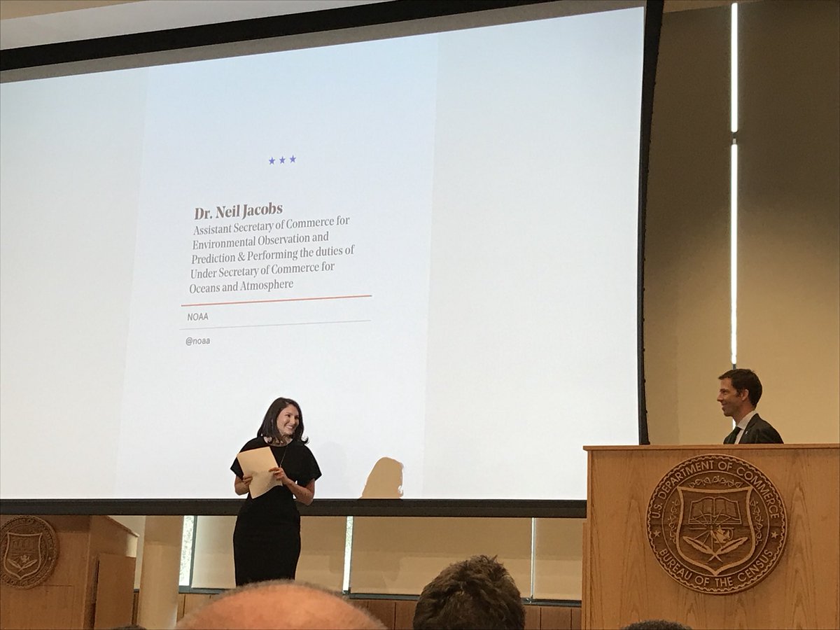 elprager's tweet photo. At #OpportunityProject at @uscensusbureau with @StormCenterInc to showcase #geocollaborate, real time data sharing across disparate platforms. Opening remarks Dr Neil Jacobs @NOAA https://t.co/6wZBaLdXyz