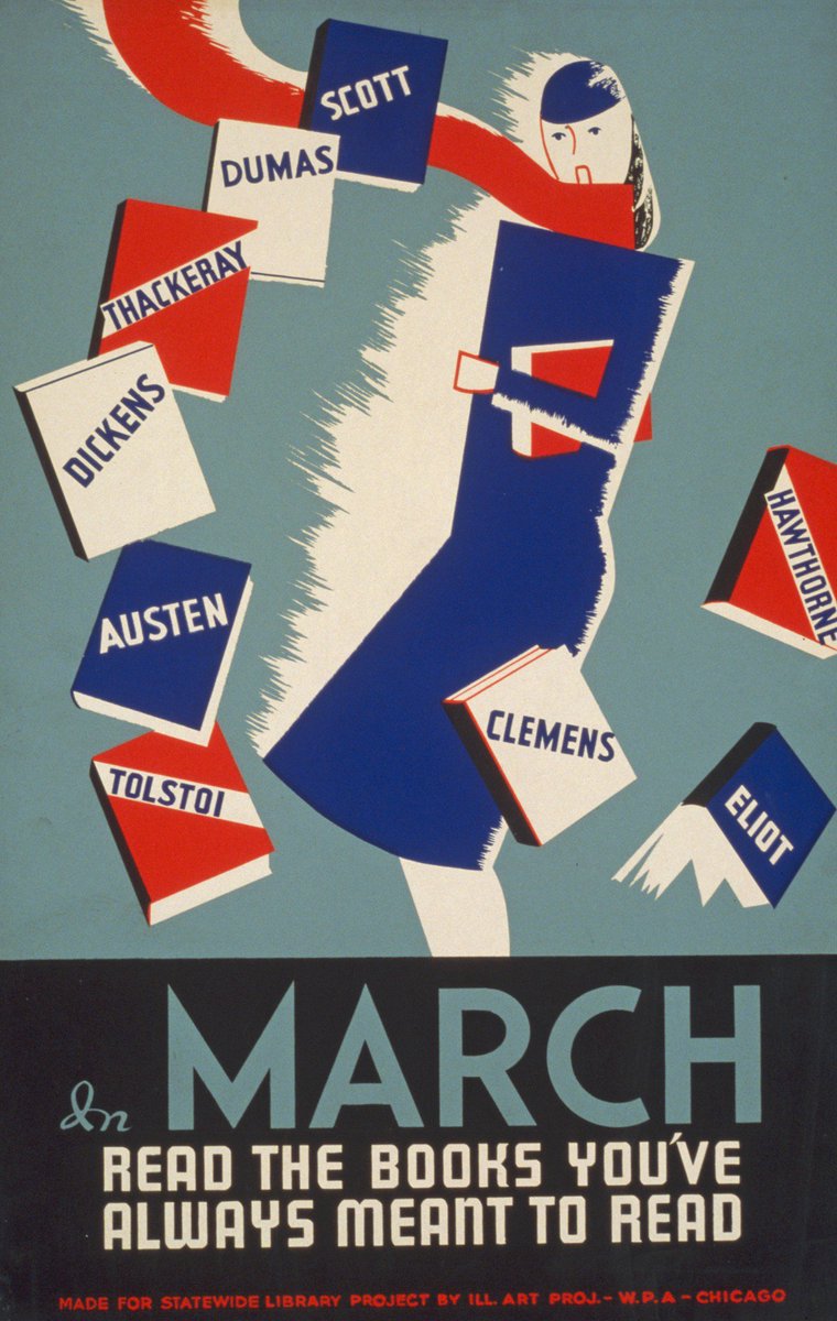 UMLibraries's tweet image. Here&apos;s some vintage inspiration for those mid-semester blues! #UMLibraries #VintagePoster #WPA #StatewideLibraryProject
