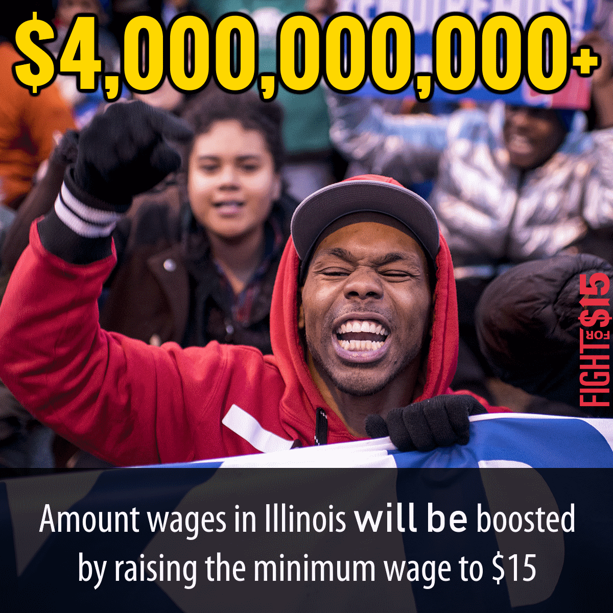 SEIU's tweet photo. The Illinois legislature has passed $15, and it’s not just good news for workers. It will be a huge boon to our community and our economy.
#FightFor15 #15ForIL https://t.co/EzcBcr7zW2