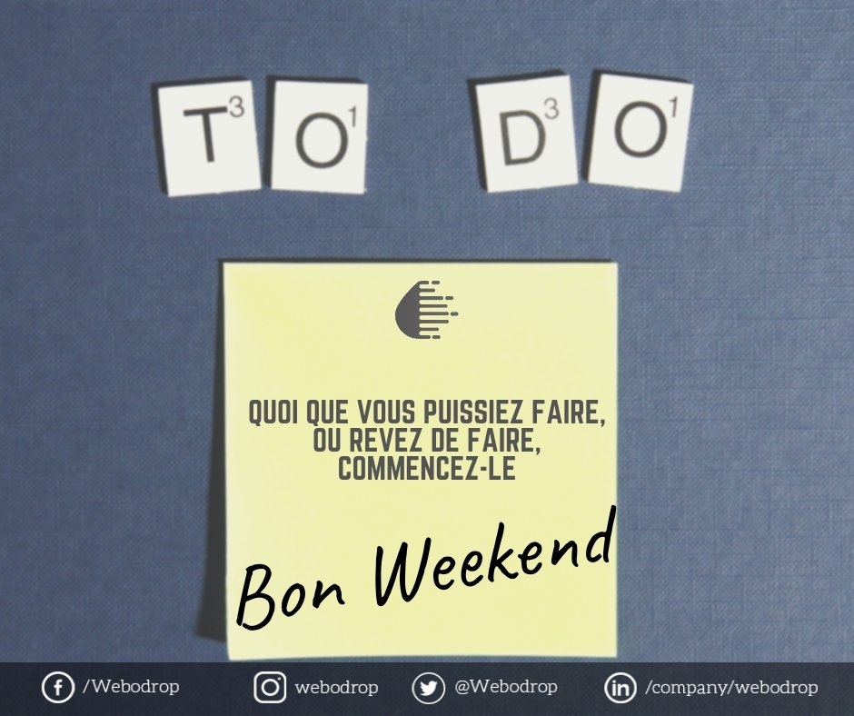 WeboDrop's tweet photo. Bon Week end 
#YESWeekend #Webodrop #Drupal https://t.co/SYCs3eulOT