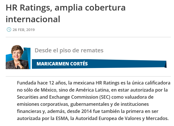 'HR Ratings, amplia cobertura internacional' (via @mcmaricarmen @DineroEnImagen) bit.ly/2Exw5La #HRRatings