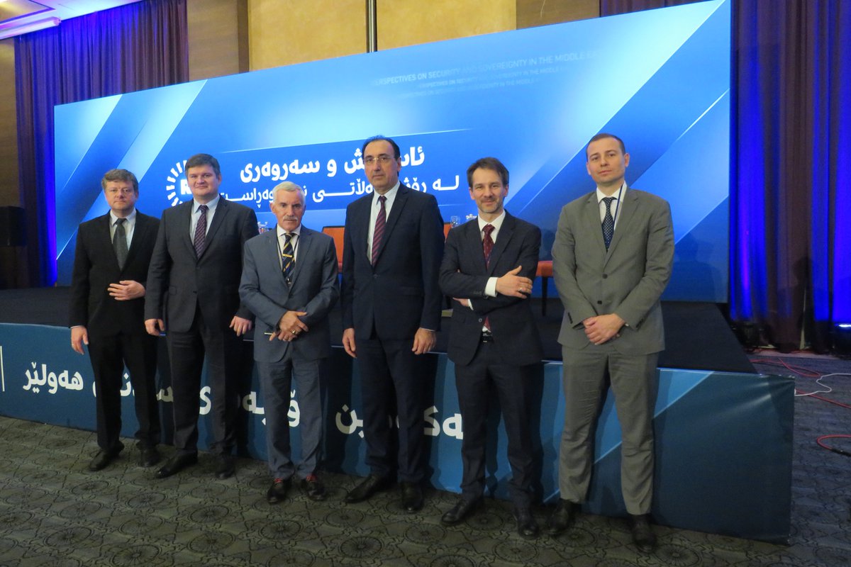 PLinErbil's tweet photo. @PLinErbil &amp; @KrgPoland attended the Erbil Forum "Perspectives on Security and Sovereignty in the Middle East" and met - among others - with its 🇵🇱speakers: gen. Mieczysław Bieniek &amp; dr Łukasz Fyderek (Jagiellonian University, Kraków) https://t.co/KHSlmdZozc