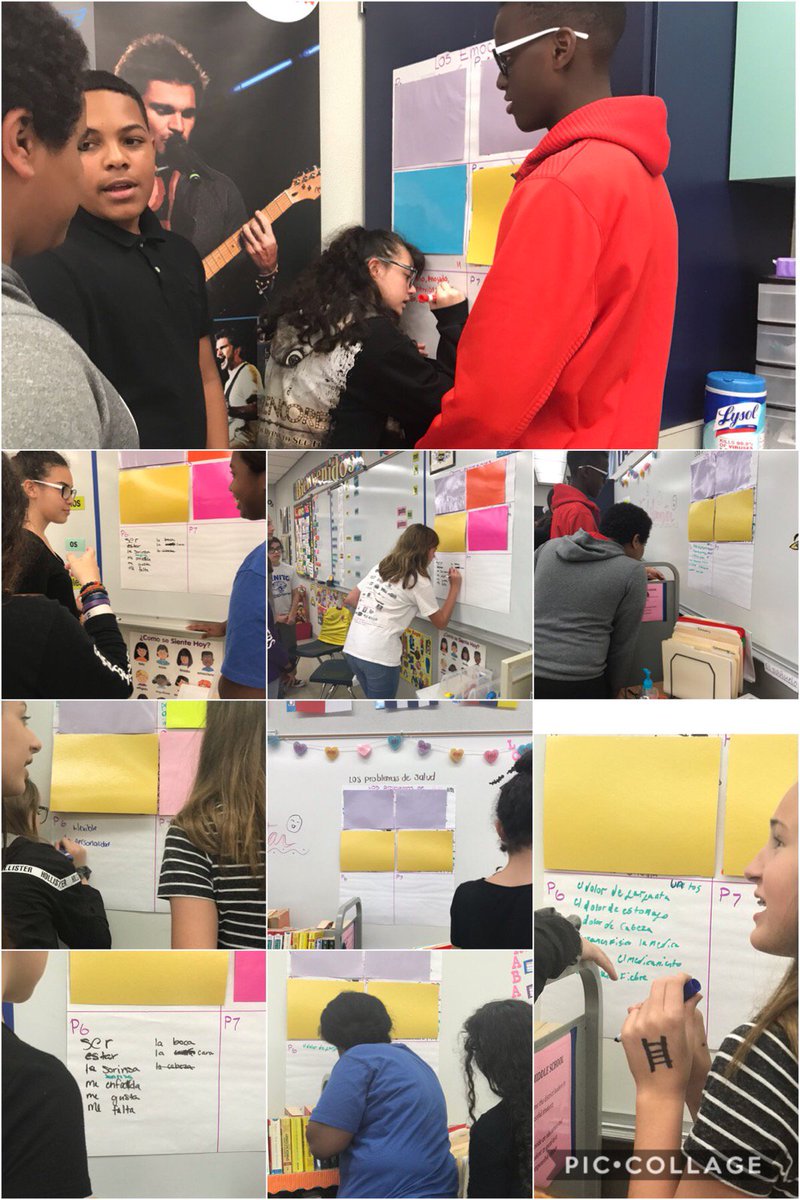 Benito Middle School (@benitojaguars) on Twitter photo Mrs. Echeverry's Spanish 1 classes doing a carousel assessment rotation. At each station the students performed peer editing and added information to each poster for new Spanish vocabulary words. <a href="/HCPSArea3/">HCPS Area 3</a> <a href="/Jeff_Eakins/">Jeff Eakins</a> @hcpsworld Mrs. Echeverry's Spanish 1 classes doing a carousel assessment rotation. At each station the students performed peer editing and added information to each poster for new Spanish vocabulary words. <a href="/HCPSArea3/">HCPS Area 3</a> <a href="/Jeff_Eakins/">Jeff Eakins</a> @hcpsworld