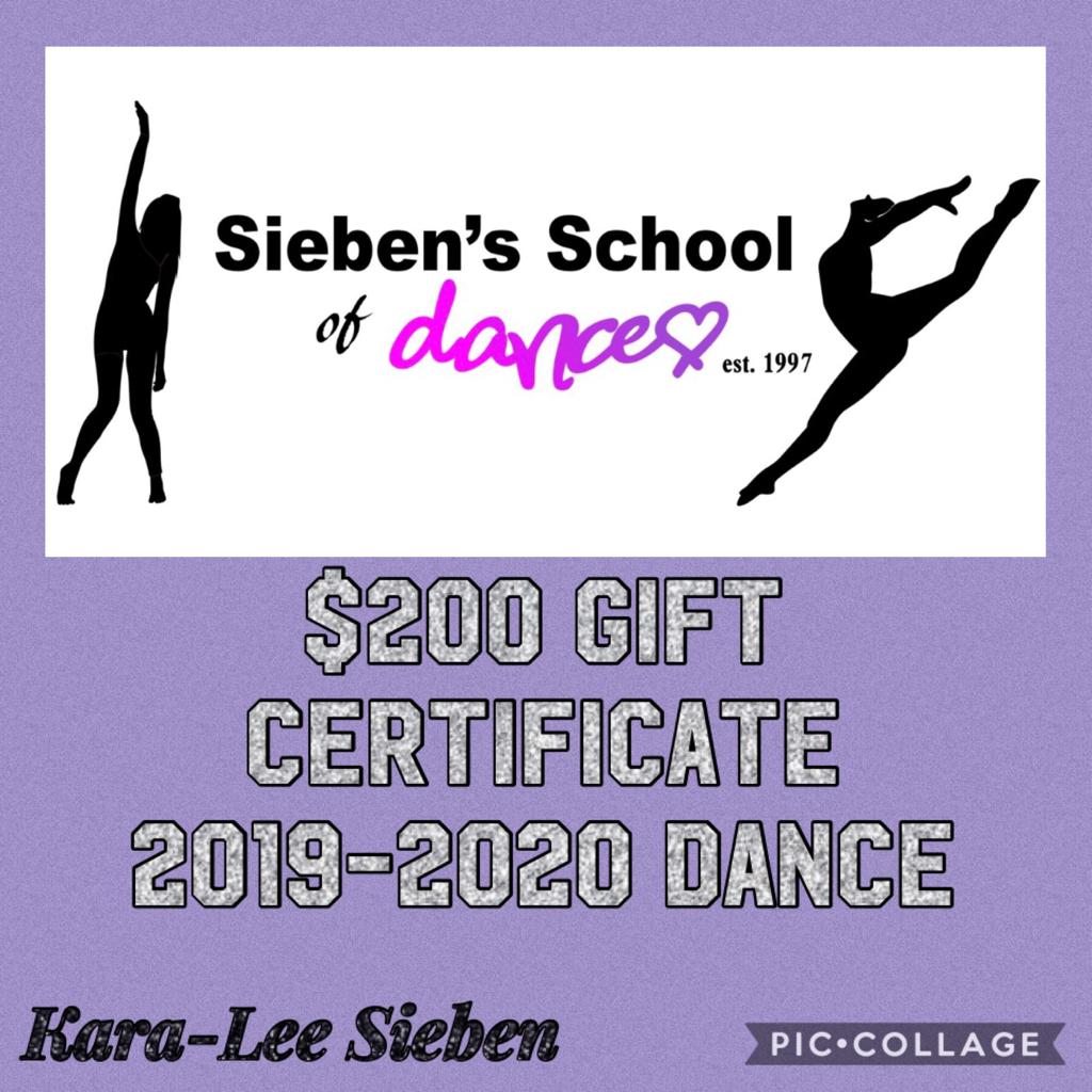 MacklinFootball's tweet photo. Auction Item: Thank you to Sieben’s School of dance for the $200 gift certificate donation. https://t.co/H4TpH1eIvA