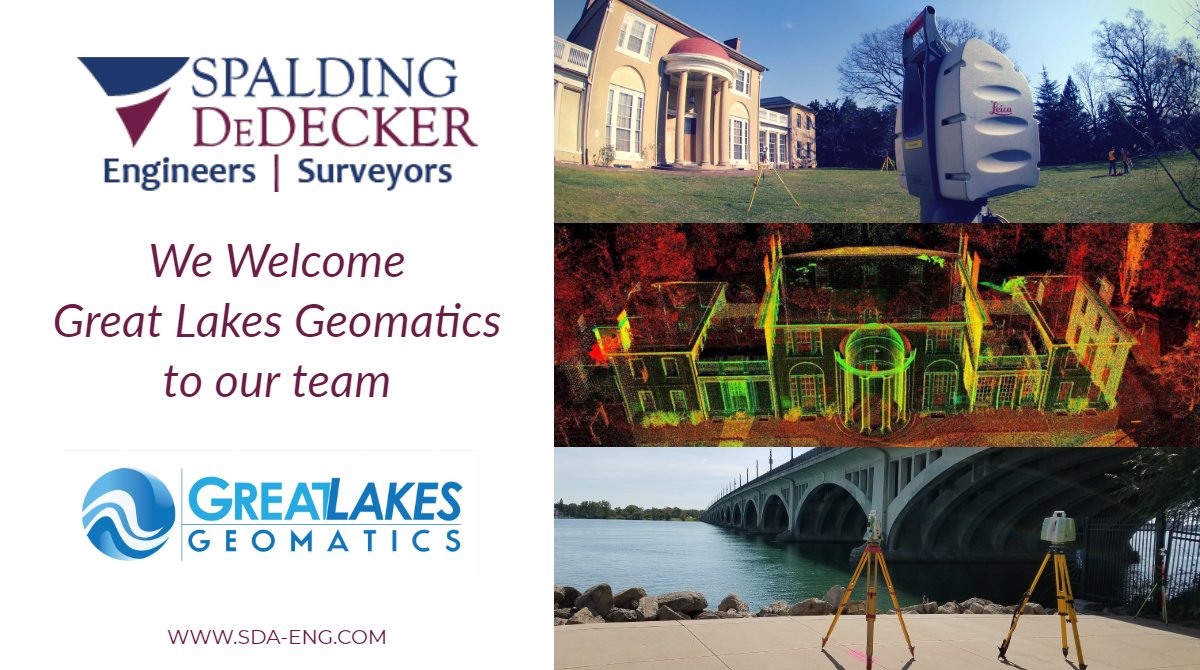 SpaldingDeDecke's tweet photo. We would like to announce that we have acquired @GreatLakesGeo , a leader in the application of 3D Laser Scanning to conventional surveying services. Read more on our website, https://t.co/psO4G2aFn1 #welcome #3Dscanning #Leadersinsurveying #surveying #growingcompany https://t.co/ey0w48QYZy