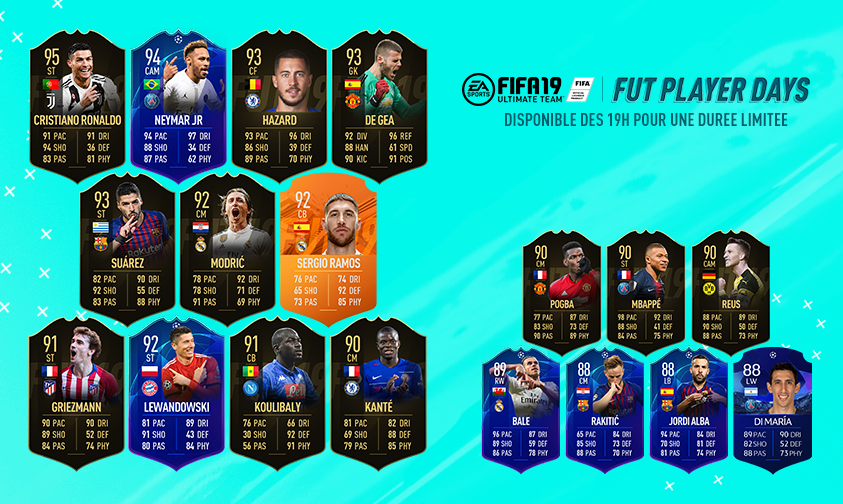 easportsfcfr's tweet photo. 🔥Soyez prêts pour un gros weekend avec les FUT Player Days ! une équipe spéciale avec 18 tops IF, mais aussi:
 
✅ Packs en promos
✅ Récompenses, notamment sur la Web App et l'appli
✅ DCEs Quotidiens
  
Details ici : https://t.co/ZtWmWF8jQp #FIFA19 #FUT https://t.co/hjqxGdpAOi