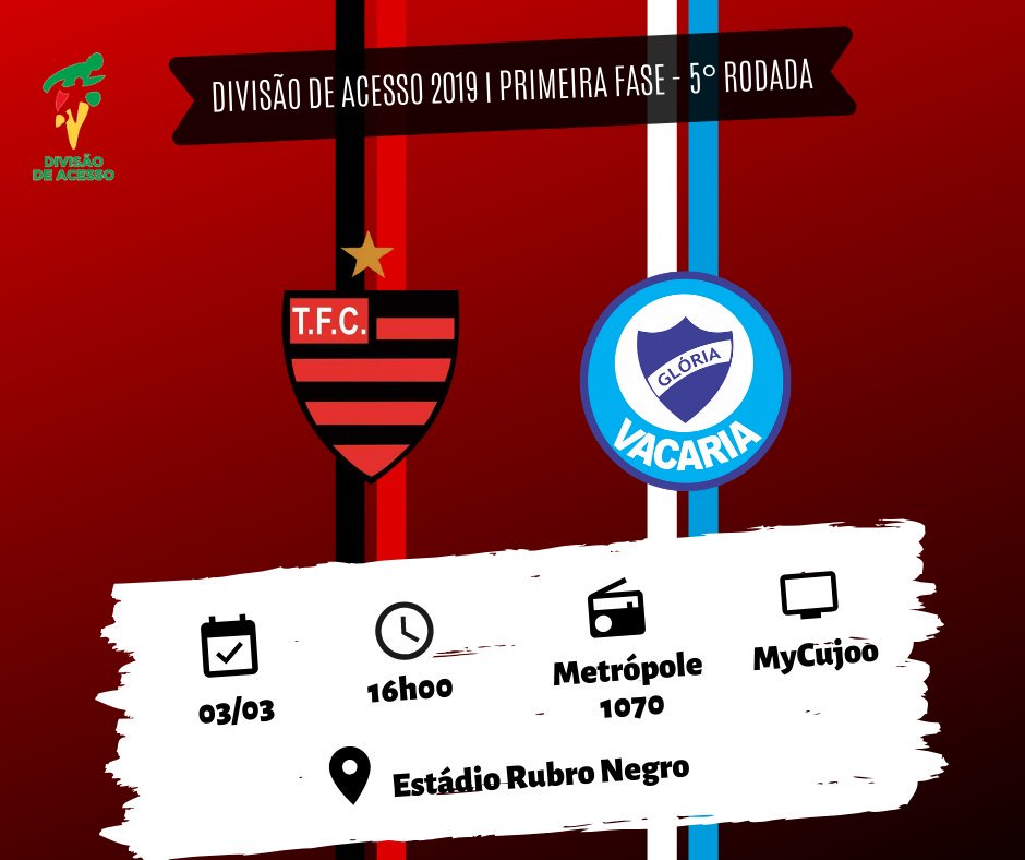 TupiCrissiumal's tweet photo. 🔴⚫️ Nova batalha do Tupi pela Divisão de Acesso. Confira as informações da partida e se programe para torcer pelo índio guerreiro.
#vivaointerior
#divisaodeacesso #crissiumal https://t.co/EyfrCG2uex