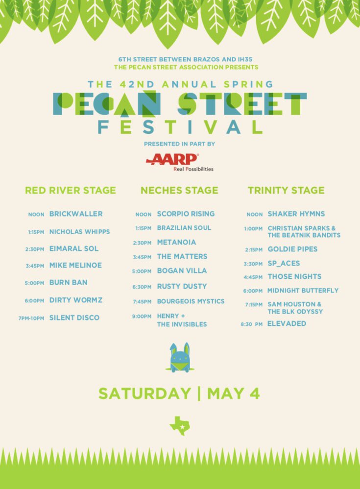 apogee_presents's tweet photo. Lineup with a little bit of everything🦚
•
We are super excited to be apart of such a historic street festival♥️ @pecanstreetfest https://t.co/drG6mLmxuJ