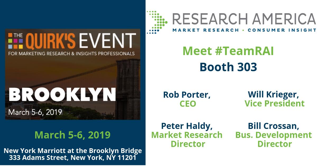 ResearchAmerInc's tweet photo. ▶️ #TeamRAI is excited to see you at the #QuirksEvent in #Brooklyn next week, March 5th &amp; 6th! @QuirksMR
Stop by Booth 303 to learn about our new #research methodologies &amp; #explore our full service capabilities. 👀 📈

#GoBeyond with #RAI #mrx + #consumerinsight https://t.co/1zGPUzhwSt
