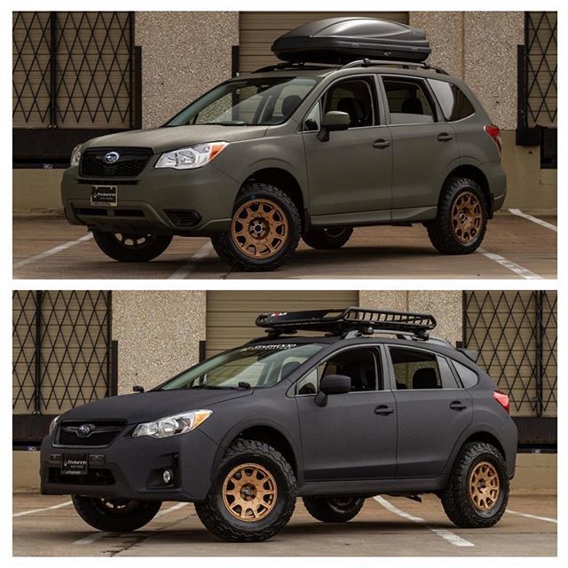 #Forester and #Crosstrek sprayed, lifted and ready for adventure. Both in stock and ready for immediate delivery! #StarwoodMotors #StarwoodCustoms #StarwoodPerformance ift.tt/2NCrb2m