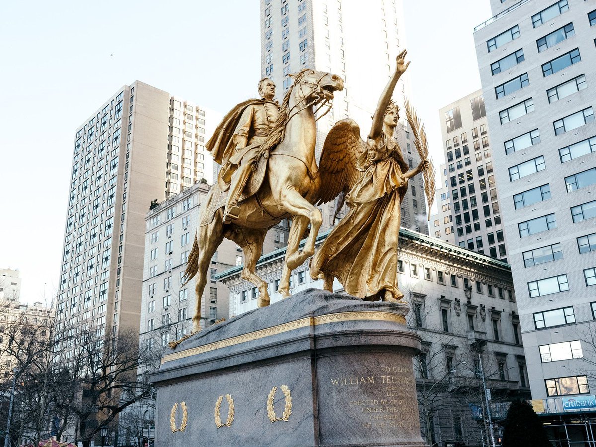 Relics of the Beaux-Arts generation survive around every corner. This one, a gilded-bronze monument of William Tecumseh Sherman, is in Manhattan's Grand Army Plaza.