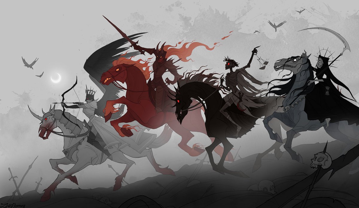 Four Horsewomen of the Apocalypse (full piece) 💀