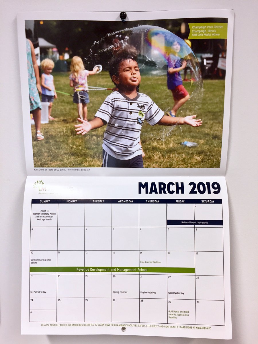 champark's tweet photo. We're excited to flip the page to March, because the @NRPA_news calendar features an adorable photo of #TasteCU taken by CPD Marketing Assistant, Issac Kim! It is so exciting to get national recognition for our programming and talents! https://t.co/vRvl2ltMz8
