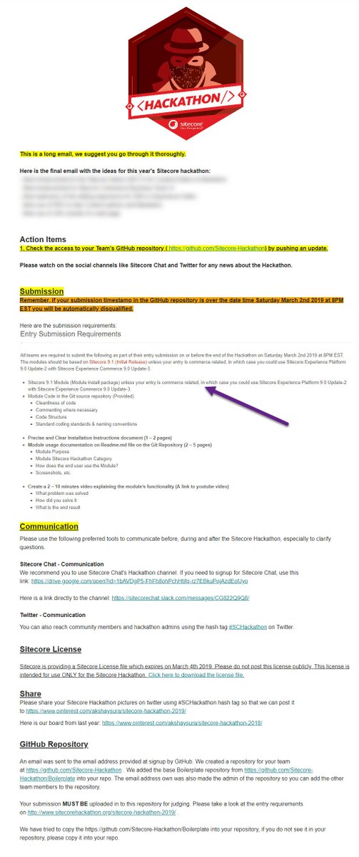 #SCHackathon final email with the Ideas for the <a href="/Sitecore/">Sitecore</a> #Hackathon is locked and loaded, Scheduled to be delivered around Friday March 1st 2019 at 7PM EST - Today. #Sitecore - Prepare, prepare, prepare...