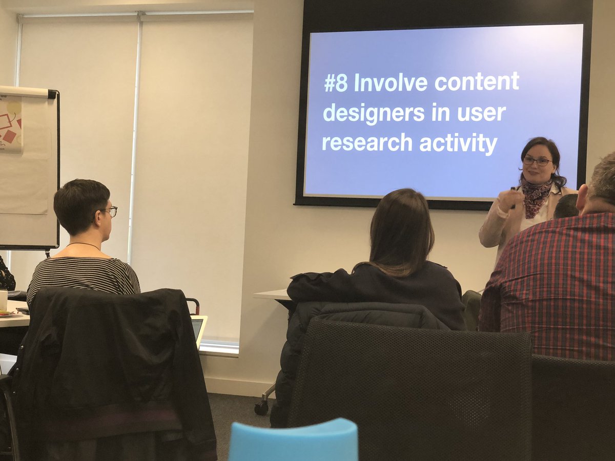 Lauren_Bradders's tweet photo. “It’s their baby that you’re testing. Involve them in the user research” 📝 - Hearing from Ariana @GDSTeam with tips for how user researchers can work together with content designers #govcontent #govresearch https://t.co/rL5cOX8LXJ