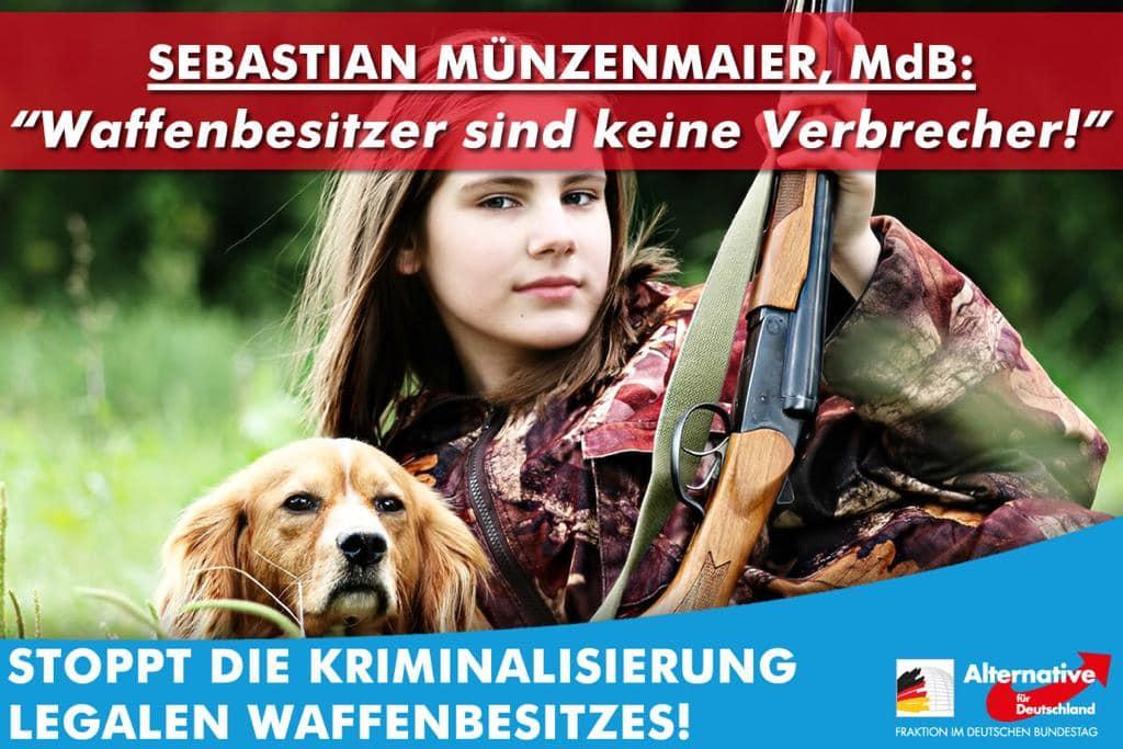 S_Muenzenmaier's tweet photo. +++ Waffenbesitzer sind keine Verbrecher! +++
Ich werde mich im Interesse Hunderttausender Sportschützen, die gesetzestreu ihrem Sport nachgehen und aller Jäger, die ihren wichtigen Dienst an Natur und Mensch versehen, dagegen stemmen!
#AfD #Bundestag
➡️ https://t.co/Y5re8Nv9TZ https://t.co/z2mQpfk4wg