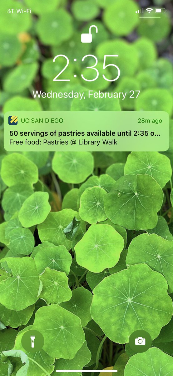 Students <a href="/UCSanDiego/">UC San Diego</a> have the ability to sign up for announcements about free food left over from catering events on campus. Download the mobile app and subscribe in the notifications section. More info at mobile.ucsd.edu