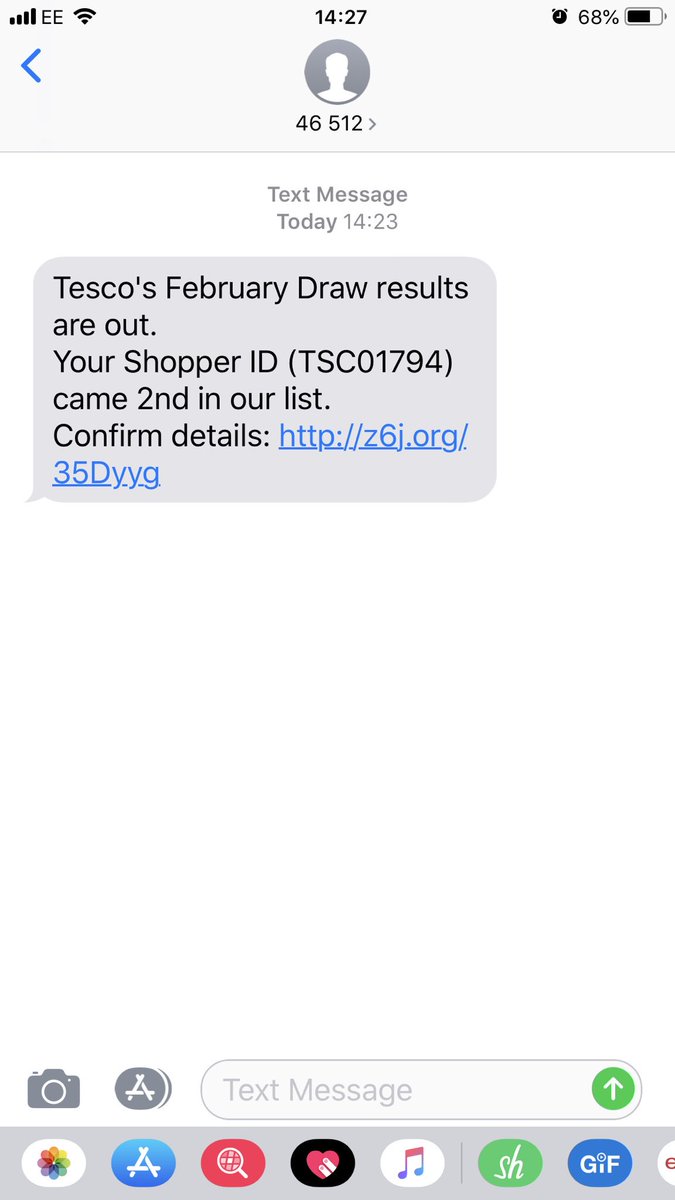 FiS_Photography's tweet photo. @Tesco I am guessing this is a recent scam? Not clicked link and won’t be. Thanks https://t.co/8Ms3c4fbaF