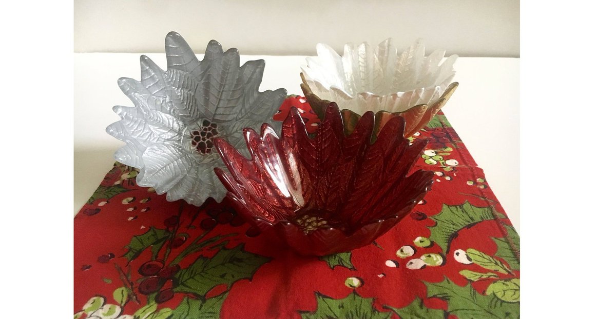 my #etsy shop: Vintage Poinsettia glass candy dish, Festive Christmas color Poinsettia Shaped Serving, Bowl, christmas decor, Peanut dish, serving dish #housewares #christmasdecor #holidaydecor #vintagecandydish #poinsettiadish #vintagecandybowl etsy.me/2Xw1pl2