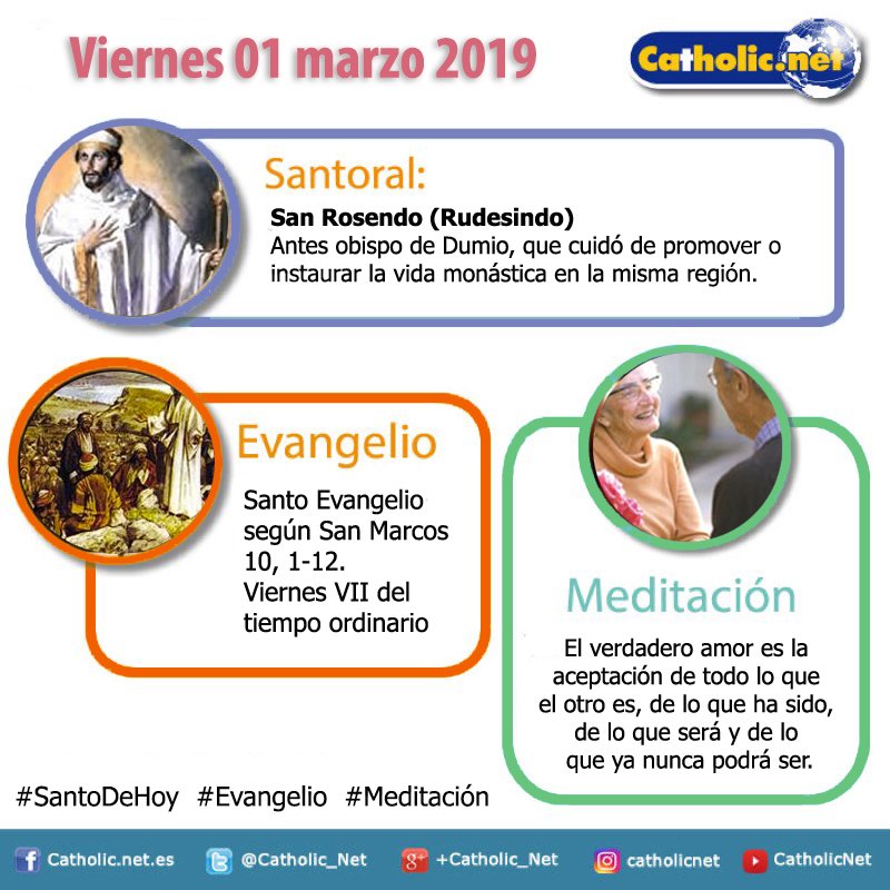 San Rosendo (Rudesindo)  bit.ly/2Tp9Vmt #SantoDeHoy

El éxito del amor  bit.ly/2Vmn1hM #Evangelio

El verdadero amor: si me amas, dímelo con tu vida  bit.ly/2T7oJXC #Meditación