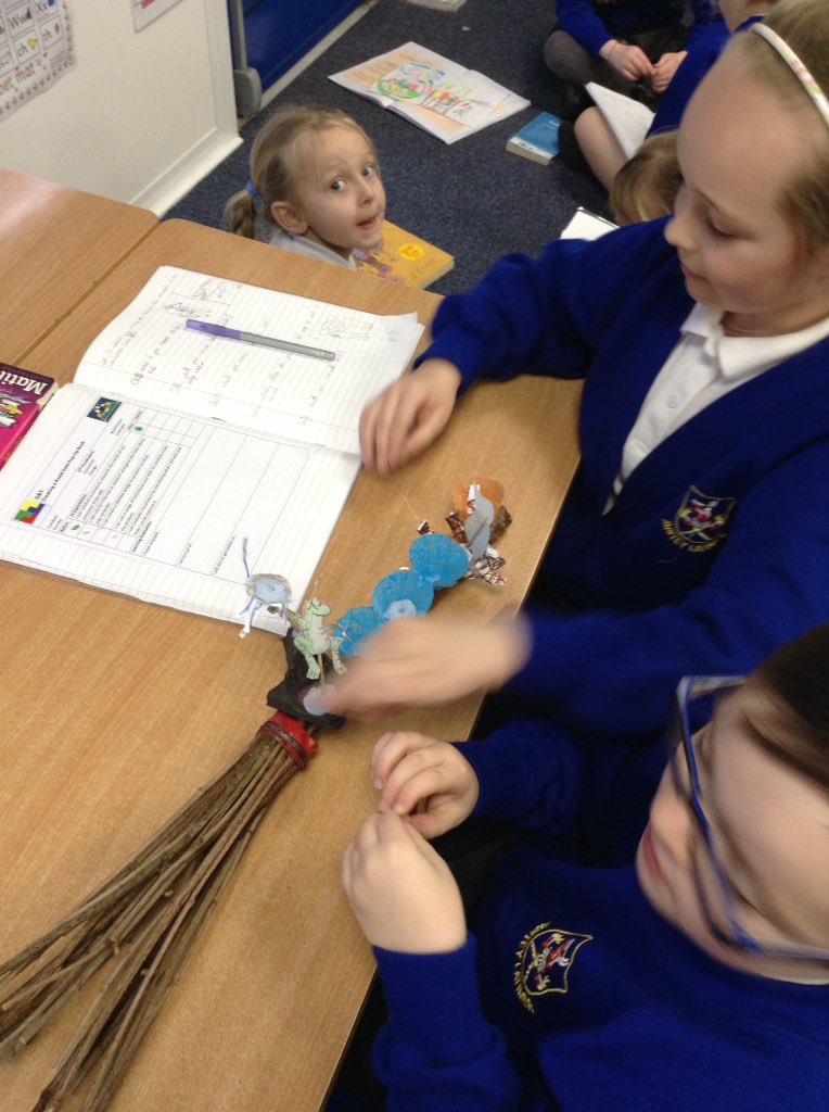 latimerprimary's tweet image. #ClassKB have enjoyed sharing their 'Room on the Broom' brooms with classAF this afternoon. #ClassAF have courageously interviewed classKB for their English project. #enthusiam #collaboration