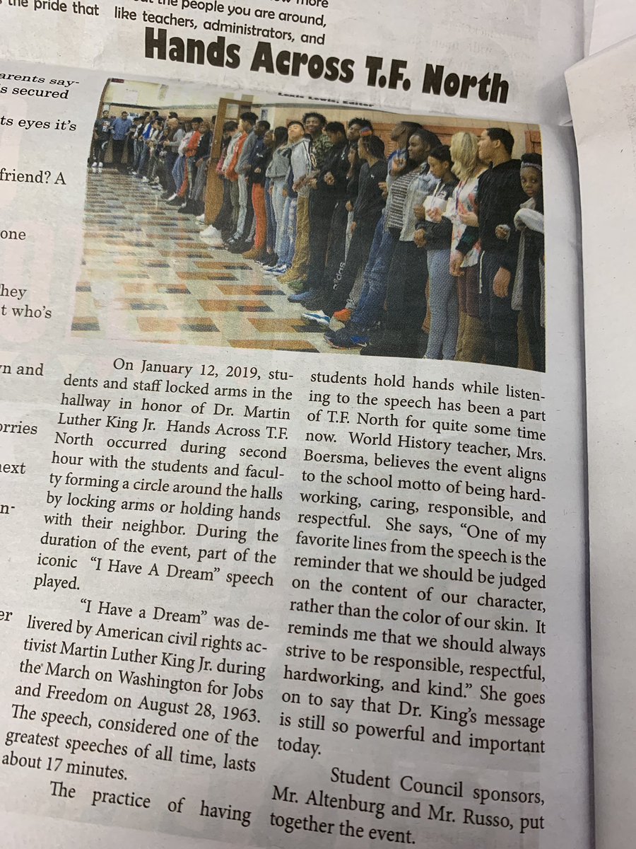 miyah_xx2's tweet photo. #Thorntoniannews #TfnBusTech #TfnPride i really like how every year in February we take the time to honor Dr Martin Luther King & everything he has done for us. https://t.co/s1l8T0XcRe