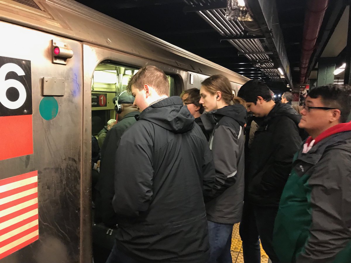 VAHSmusic's tweet photo. Riding the subway down to Battery Park. #vahsmusicnyc2019 https://t.co/AINQHn4jVA