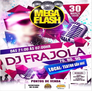 tkingressos's tweet image. Data do evento: 30/03/2019  
Local: Teatro São José  
Cidade / Estado: Piracicaba / SP
Garanta já seu ingresso!Vendas online disponíveis no site da TKingressos.com.br
#MegaFlash #VendasOnlineTKINGRESSOS #DjFrajola #Anos70 #Anos80 #Anos90 #TeatroSãoJosé #Piracicaba #Março2019