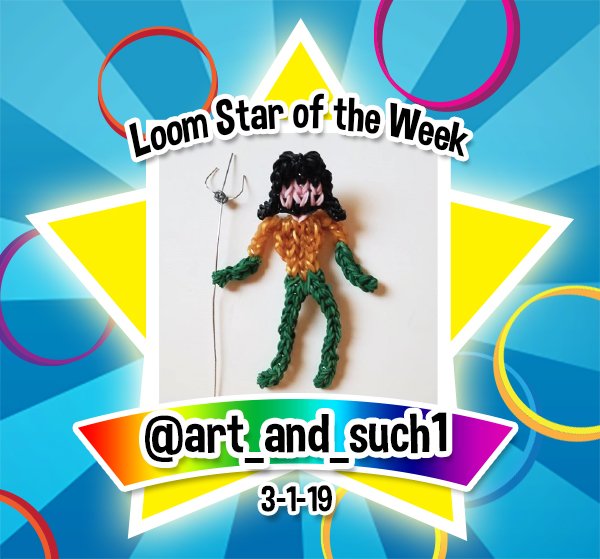 RainbowLoom's tweet photo. Congratulations to @art_and_such1 you are Loom Star of the Week!
We love your awesome Aquaman you designed and created!
🌊🔱
Tutorial https://t.co/vQ79Cw3l0k
Loom on!
#LSOW # RLstar #Aquaman https://t.co/QsiHcjBXqq