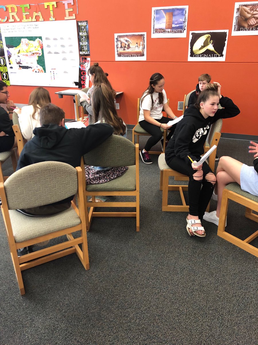 SpartanLibrary1's tweet image. AVID Socratic Seminar in the library today. #leanderisdlib