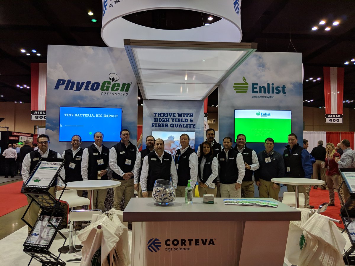 PhytoGenCotton's tweet photo. Our team is all set and ready to go at the Mid-South Farm and Gin Show! Come stop by booth 622 and learn how you can #ThriveWithPhytoGen #MSFGS2019 https://t.co/ppfkqPE9cq