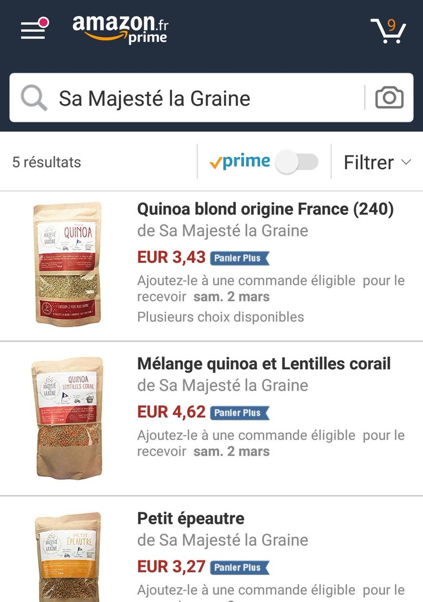 SaMajesteGraine's tweet photo. Au fait, nos graines sont en vente sur AMAZON !!! Dans le cadre de l'#AmazonCampusChallenge, des étudiants de l' #ICNBusinessSchool de Nancy ont travaillé sur la mise en ligne de nos produits ! #ecommerce #marketplace #quinoa #supergraines #originefrance #Berry @AmazonCampus https://t.co/HdiXcFRoJq