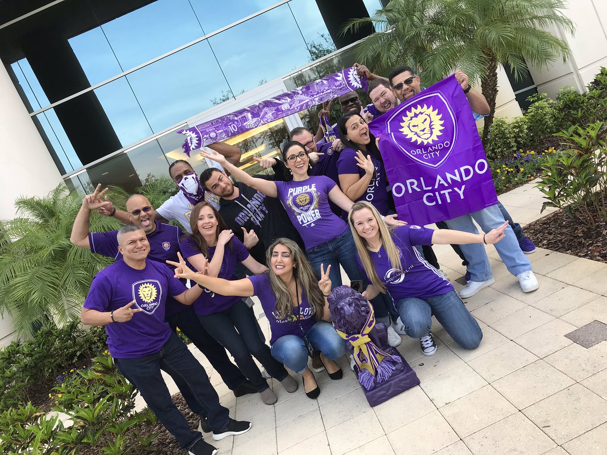 DavidOCSC's tweet photo. Just a #PurpleFriday during the work day in Lake Mary! @vicriv08 @OrlandoCitySC #FaceOfCity #BringTheNoise #LionNation #RepCity https://t.co/RnR5PBWR7t