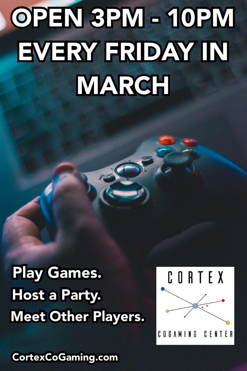 CortexCoGaming's tweet image. Cortex CoGaming will be open EVERY FRIDAY in March. Add us to your calendars... 3pm to 10pm, Fridays! 

CortexCoGaming.com

#CortexCoGaming #CortexGaming #Gaming #GamingLounge #GameNight #FamilyNight #BoardGames #CardGames #VideoGames #FuquayVarina #Fuquay #FV #Varina