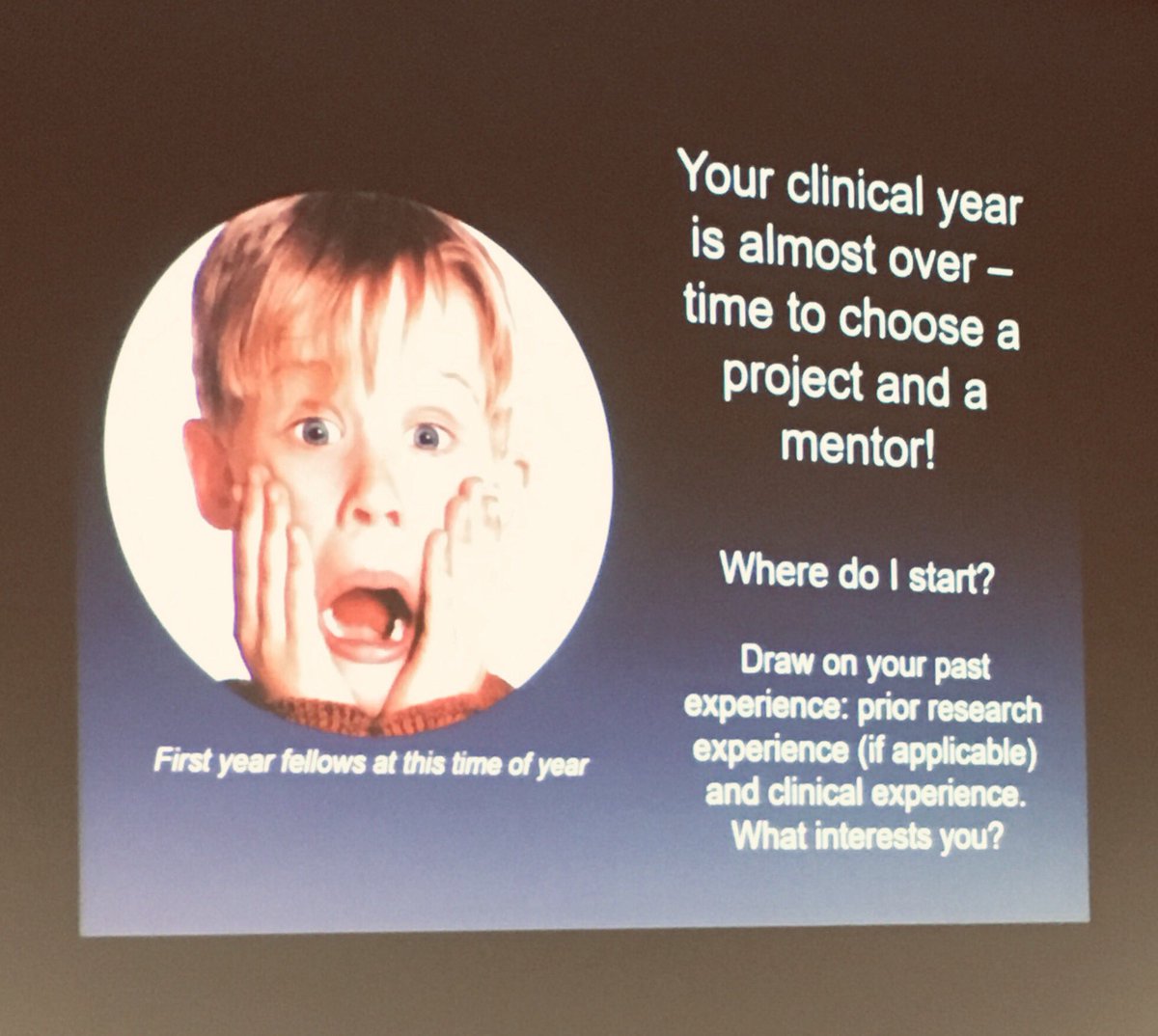 PccsmYale's tweet photo. Now hearing from @LFerranteMD, advice for fellows on choosing your research path. Weβve all felt like this right? #formerfellow #bestfellows #researchretreat @YalePCCSM https://t.co/cfeXpuhtpb