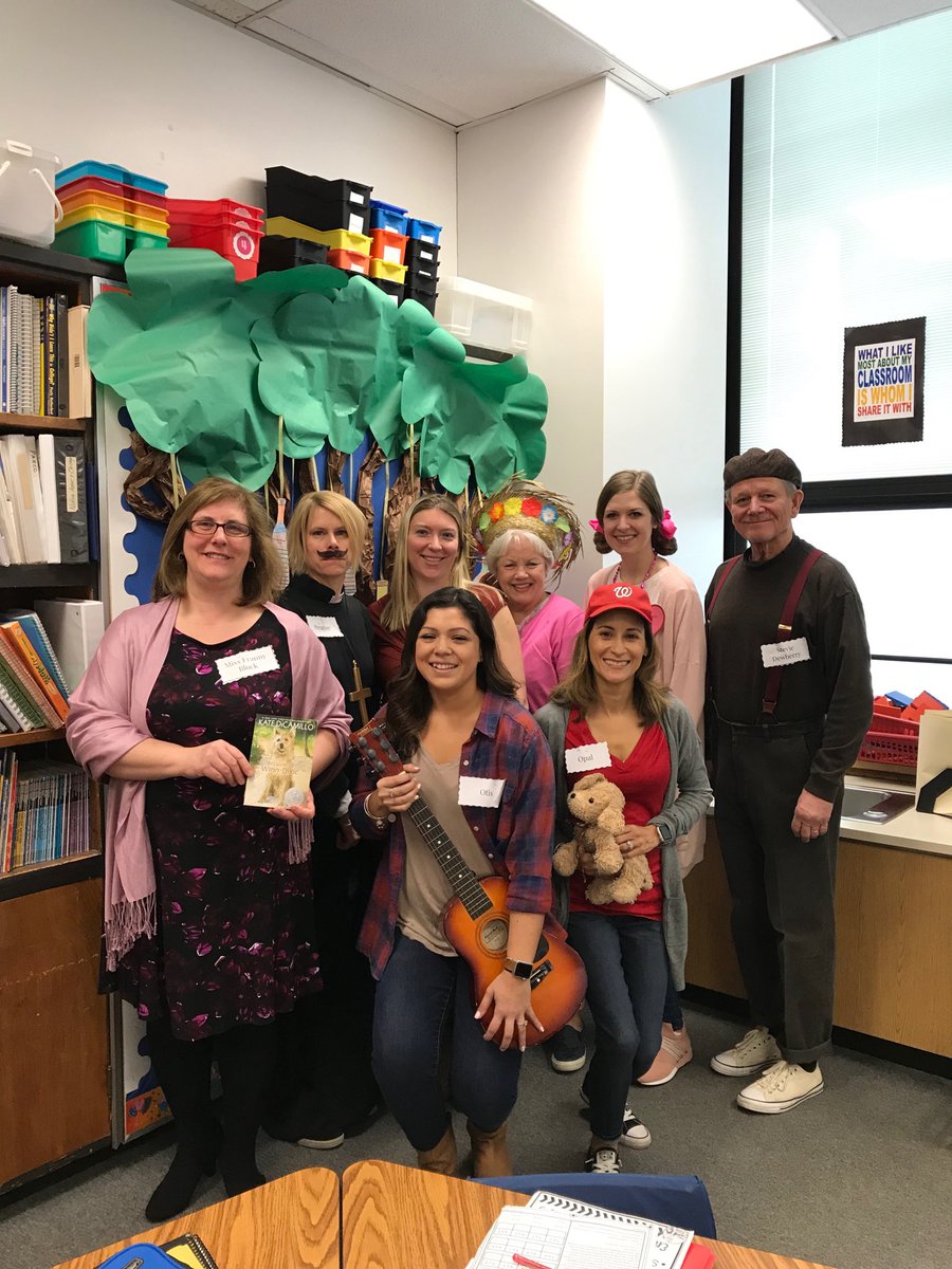 Roosevelt’s Third Grade Team celebrating the end of Unit 3 as Winn-Dixie’s Book Characters!#unitsofstudycelebration #d64smiles #engageD64