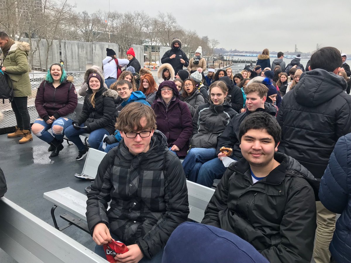 VAHSmusic's tweet photo. On the ferry to Ellis Island #vahsmusicnyc2019 https://t.co/IWQeUDNong