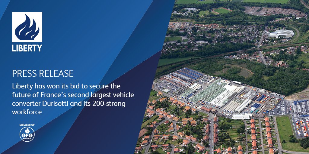 LibertySteelGrp's tweet photo. Liberty has won its bid to secure the future of France’s second largest vehicle converter Durisotti and its 200-strong workforce https://t.co/xTfYRXMSAO https://t.co/8hwFrPYCCY