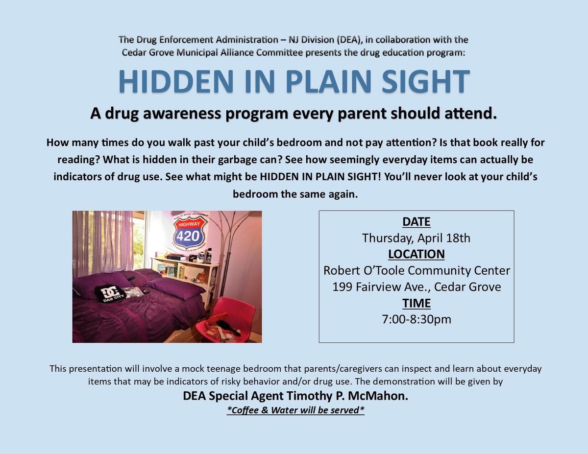 Cedar Grove Municipal Alliance Committee NJ tweet media