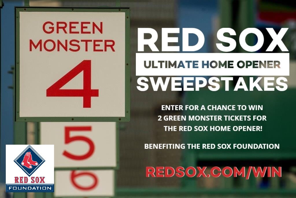 RedSoxFund's tweet photo. Here’s your chance to win the ultimate @RedSox home opener experience, all to benefit our charitable efforts!

✅ 2 Green Monster tickets to the @fenwaypark home opener on 4/9
✅ Overnight stay at @HotelCommonwlth
✅ Personalized jersey

➡️Enter to win at https://t.co/nrw9eMFs4c https://t.co/SiF2m5GZoo