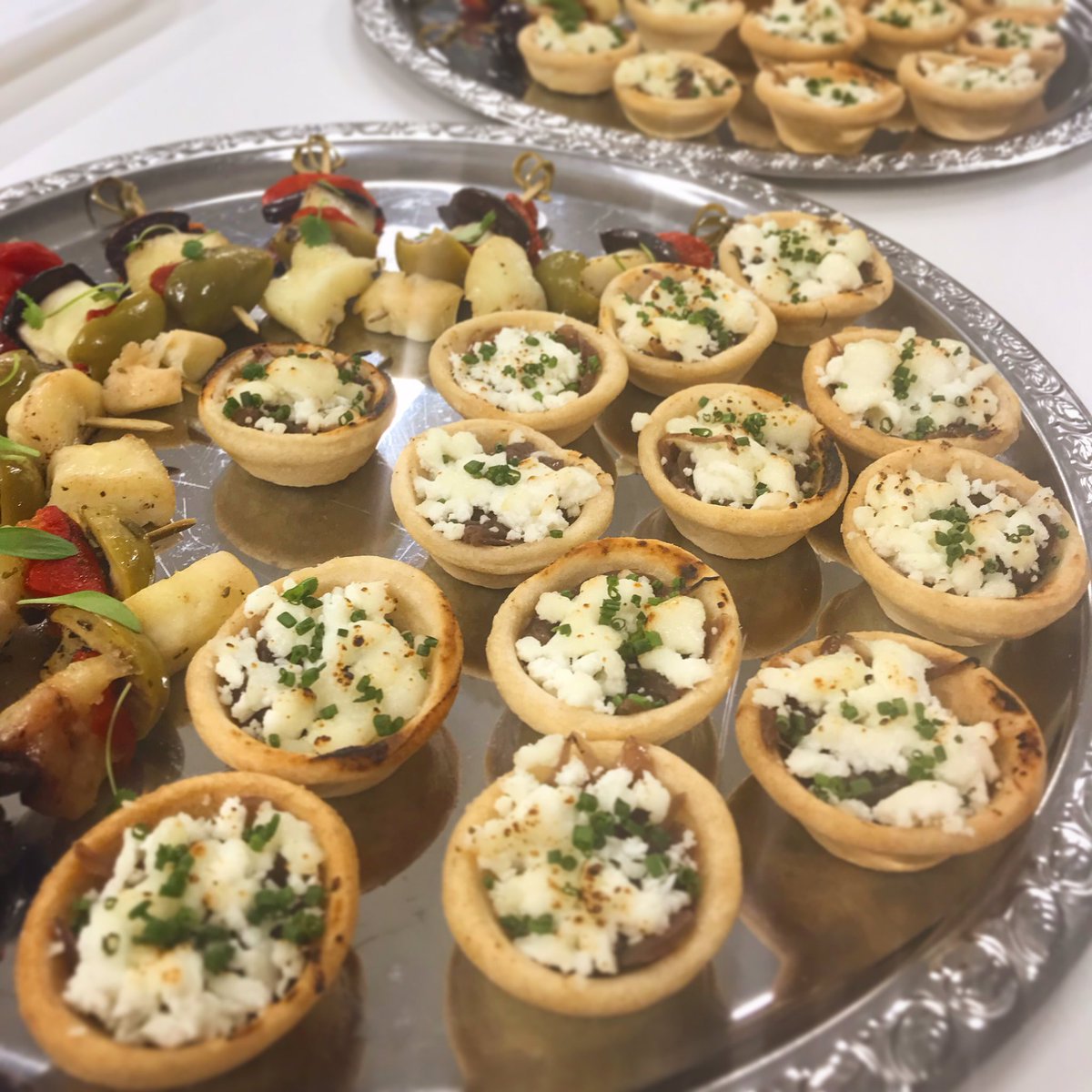 Canapés ready to serve at an office opening in Barrow-in-Furness last night catered by us! Goats cheese and caramelised red onion tartlets were a big hit! #foxcatering #outsidecatering #lakefistrictfood #canapes