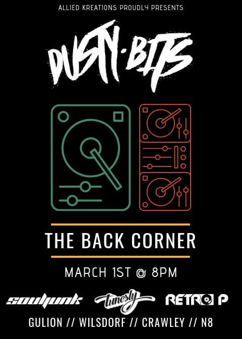 TONIGHT! @dustybitsmusic is at The Back Corner with @Natesouljunk ▪️ Tunesly▪️ Gulion ▪️ @Wizzledorf ▪️ Crawley▪️ N8 ⚡️⚡️ #edm #electricevents #nashvilleedm #edmnashville #thingstodoinnashville #tgif #fridaynight #weekend