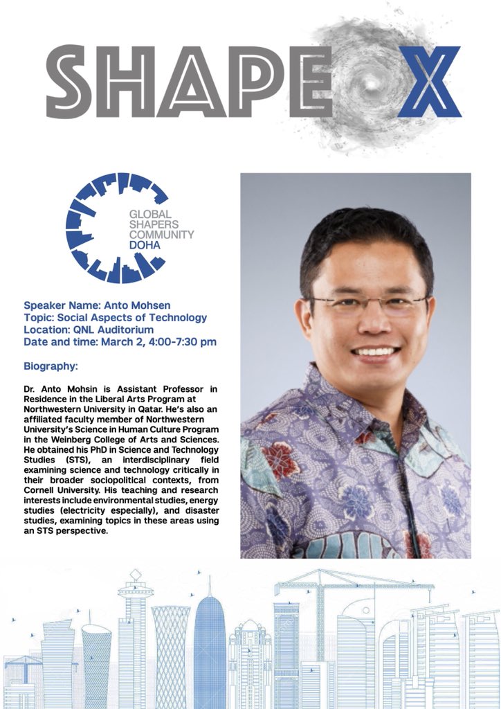 DohaShapers's tweet photo. Announcing the wonderful line of Speaker for our upcoming #ShapeX in partnership with @USEmbassyQatar on March 2nd, 2019 at @QNLib
Join us and Register on the link below: https://t.co/3MsLFO84u5
@wef @GlobalShapers https://t.co/ddyxaOWhul