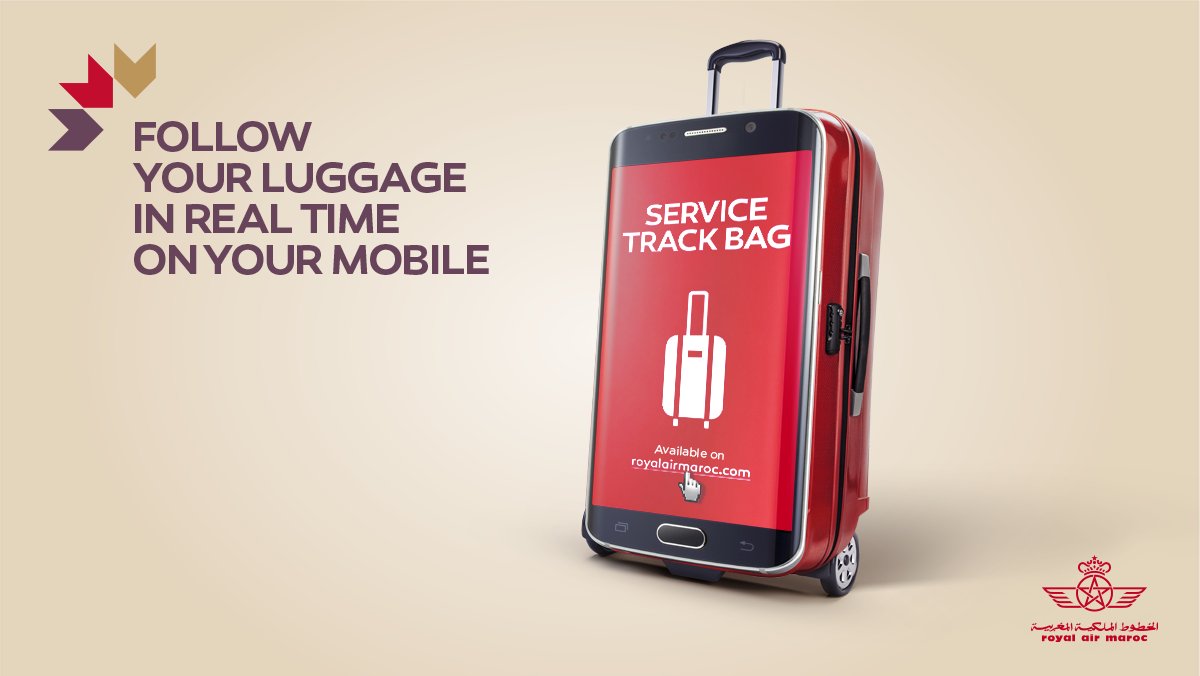 staal Economisch landen Royal Air Maroc on Twitter: "Would you like to keep an eye on your luggage?  #Trackbag is a new innovative feature by Royal Air Maroc that lets you  track your checked luggage