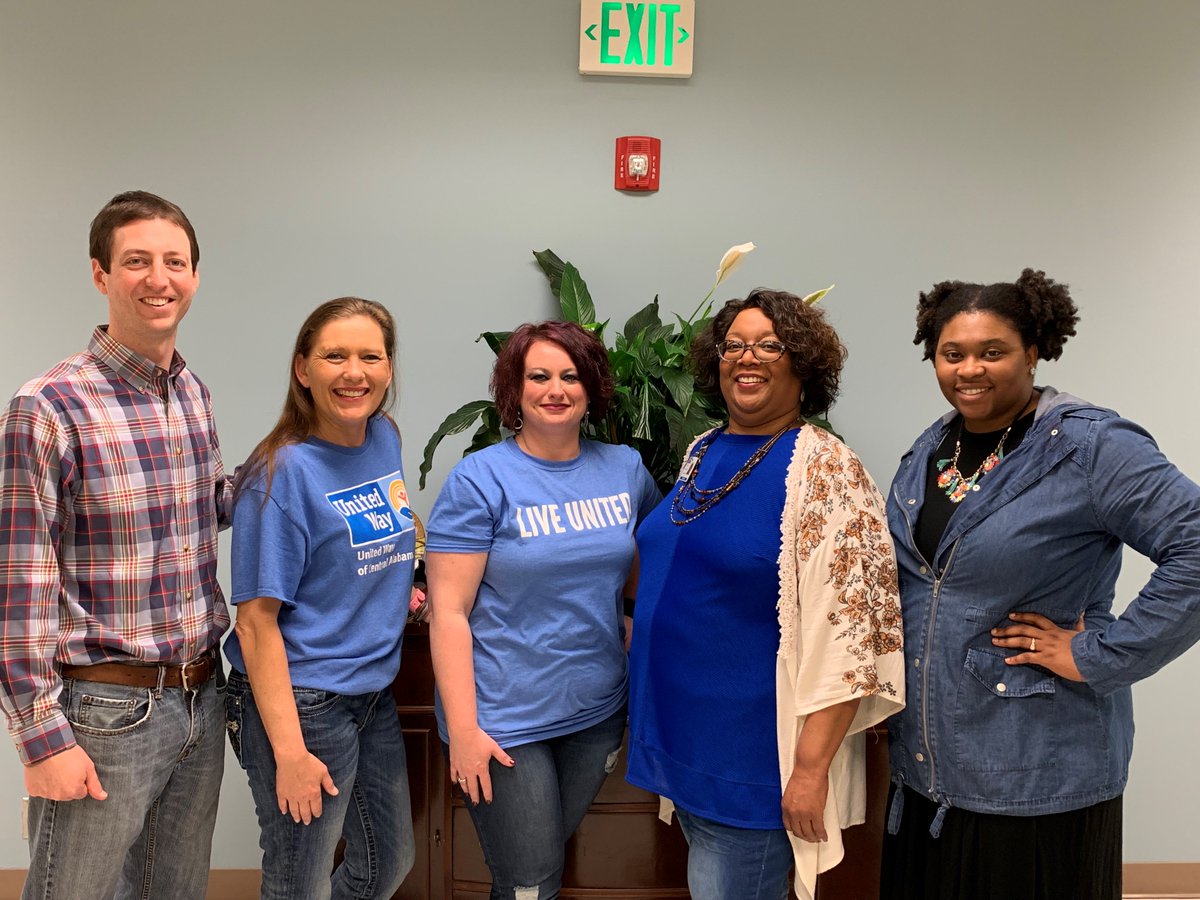 UNITEDWAYAL's tweet photo. Today is GO BLUE DAY! We are wearing our blue in support of Colorectal Cancer Awareness. #GetItScreened. #AlabamaGoBlueDay # #BHAMGoesBlue https://t.co/CvEpU1b3C1