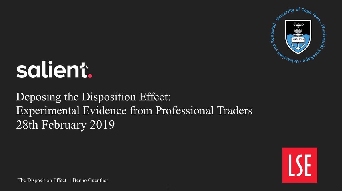 bennoguenther's tweet photo. It was a great pleasure to talk about my research into the disposition effect at the Actuarial Science and Demography seminar at #UCT yesterday. Thanks for having me present and for the engaged audience!
#behaviouralscience #thisissalient #dispositioneffect @LSEBehavioural https://t.co/b36A5GD7rz