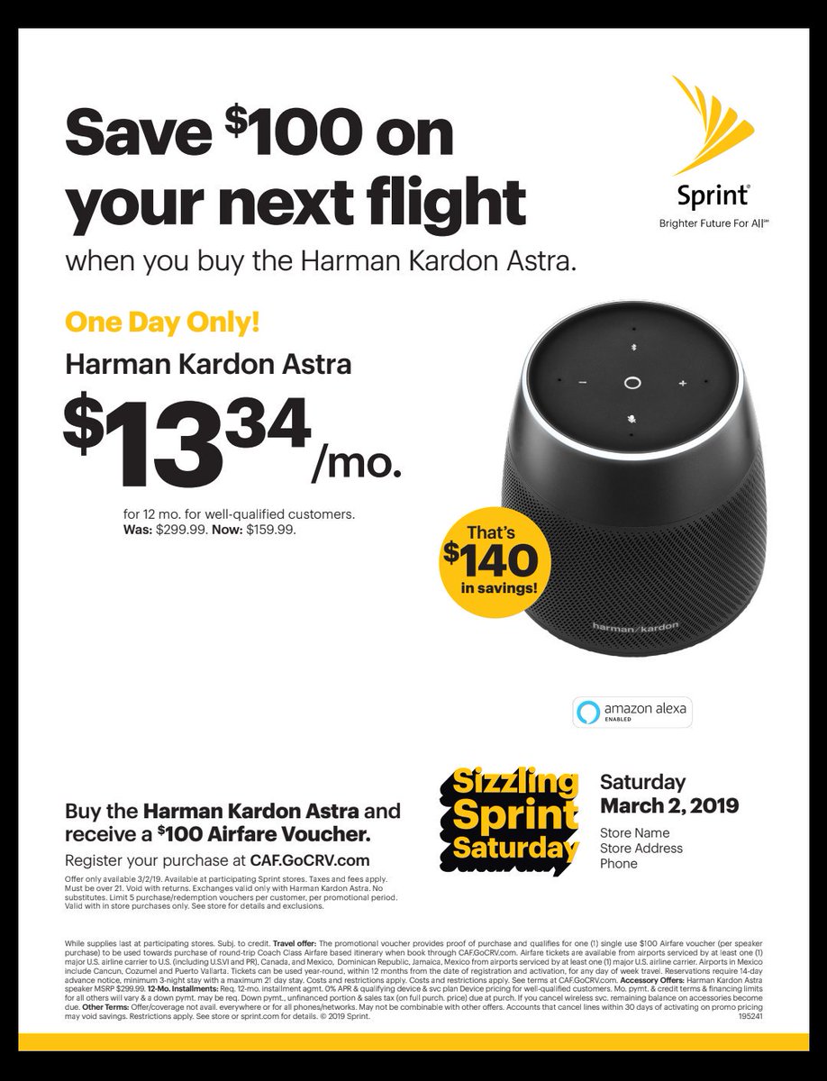 SS $100 ✈ voucher Astra promo is set for 3/2. This is NOT a companion ticket offer. Stackable 5x. Includes PR/USVI which is BIG @SprintSouthEast. Get those Astras stacked &amp; ready.  @tracySprint <a href="/EddiePryor7/">Eddie Pryor</a> <a href="/andrewroberts91/">andrew roberts</a> <a href="/HollyJoyRamos/">Holly Ramos</a> <a href="/bbeveridge/">Brett Beveridge</a>